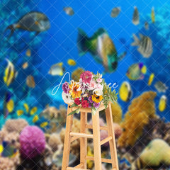 Aperturee - Fish Coral Blue Natural Undersea Landscape Backdrop