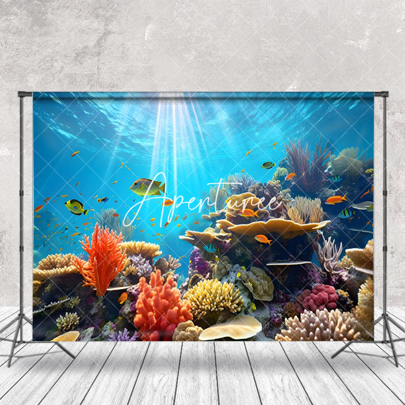 Aperturee - Fish Coral Seaweed Sea Bottom Summer Photo Backdrop