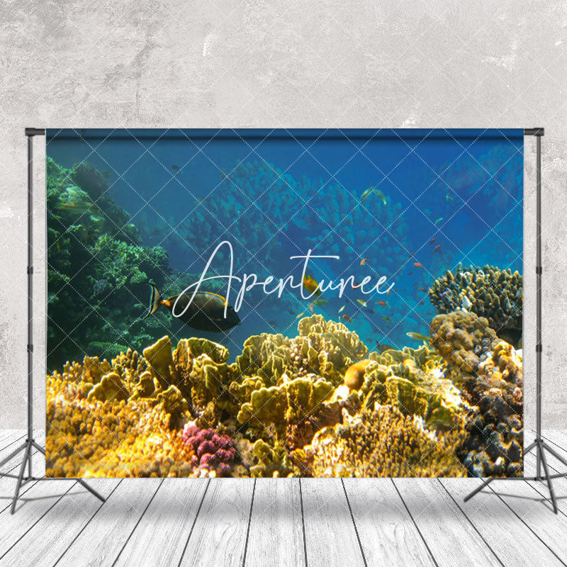 Aperturee - Fish Seaweed Coral Undersea Natural Scenery Backdrop