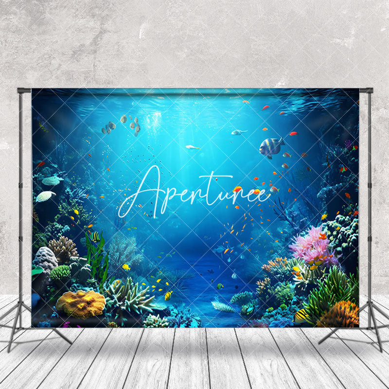 Aperturee - Fish Seaweed Underwater Landscape Photo Backdrop