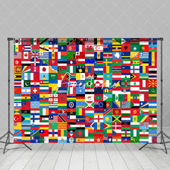 Aperturee - Flag Of All Countries World Map Backdrop For Party