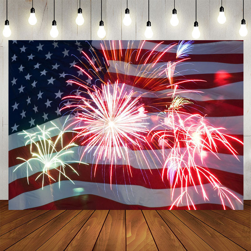 Aperturee - Flag Of The US Bright Happy Birthday Party Backdrop