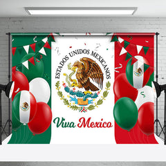 Aperturee - Flags Balloons Viva Mexico Independence Day Backdrop