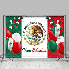 Aperturee - Flags Balloons Viva Mexico Independence Day Backdrop