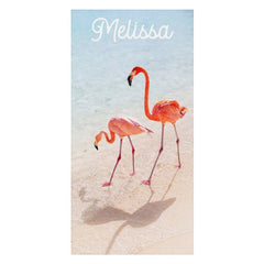 Aperturee - Flamingos Clear Sea Sand Holiday Custom Beach Towel