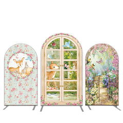 Aperturee Floral Animals Garden Birthday Party Arch Backdrop Kit