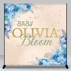 Aperturee - Floral Baby Bloom Custom Name Gender Reveal Backdrop