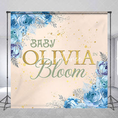 Aperturee - Floral Baby Bloom Custom Name Gender Reveal Backdrop