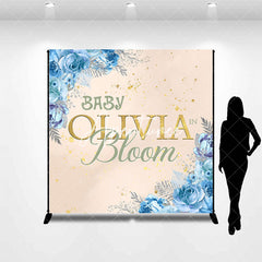 Aperturee - Floral Baby Bloom Custom Name Gender Reveal Backdrop