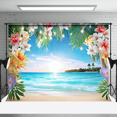 Aperturee - Floral Blue Sky Beach Sunshine Summer Scenery Backdrop