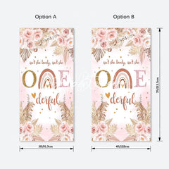 Aperturee - Floral Boho 1st Birthday Rectangular Arch Backdrop