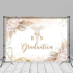 Aperturee - Floral Boho Elegant Nurse Grad Photo Backdrop