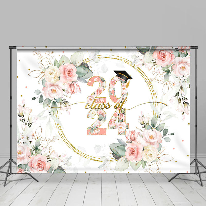 Aperturee - Floral Class Of 2024 Grad Photography Backdrop