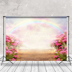 Aperturee - Floral Colorful Rainbow Cloud Spring Photo Backdrop