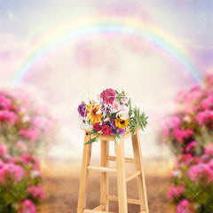 Aperturee - Floral Colorful Rainbow Cloud Spring Photo Backdrop