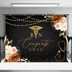 Aperturee - Floral Congrats Gards For Nurse Gala Backdrop