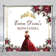 Aperturee - Floral Crown Princess Custom Quinceanera Backdrop