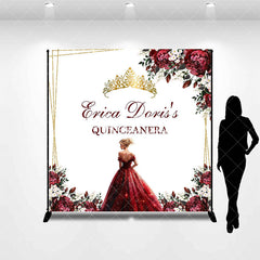 Aperturee - Floral Crown Princess Custom Quinceanera Backdrop