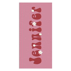 Aperturee - Floral Custom Name Summer Beach Towel for Kids