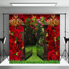 Aperturee - Floral Elegant Gate Grass Spring Photoshoot Backdrop