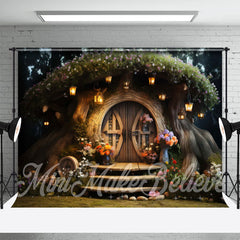 Aperturee - Floral Enchant House Birthday Cake Smash Backdrop