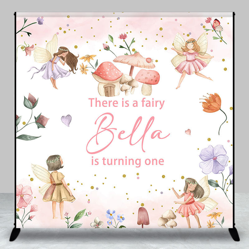 Aperturee - Floral Fairy Custom 1st Birthday Backdrop For Girls