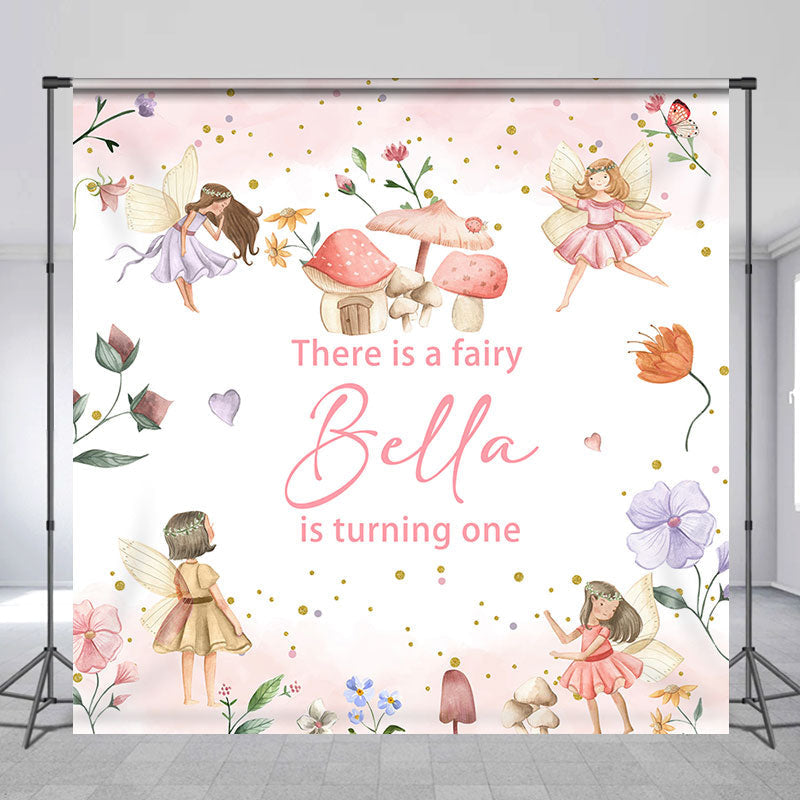 Aperturee - Floral Fairy Custom 1st Birthday Backdrop For Girls