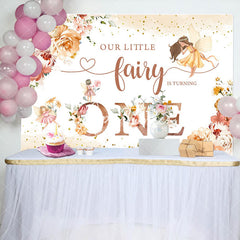 Aperturee - Floral Fairy First Birthday Girl Party Backdrop