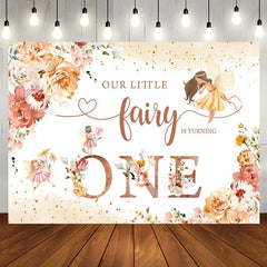 Aperturee - Floral Fairy First Birthday Girl Party Backdrop