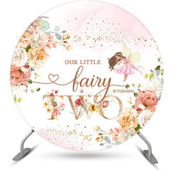 Aperturee - Floral Fairy Round 2nd Birthday Backdrop For Girls