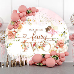 Aperturee - Floral Fairy Round 2nd Birthday Backdrop For Girls