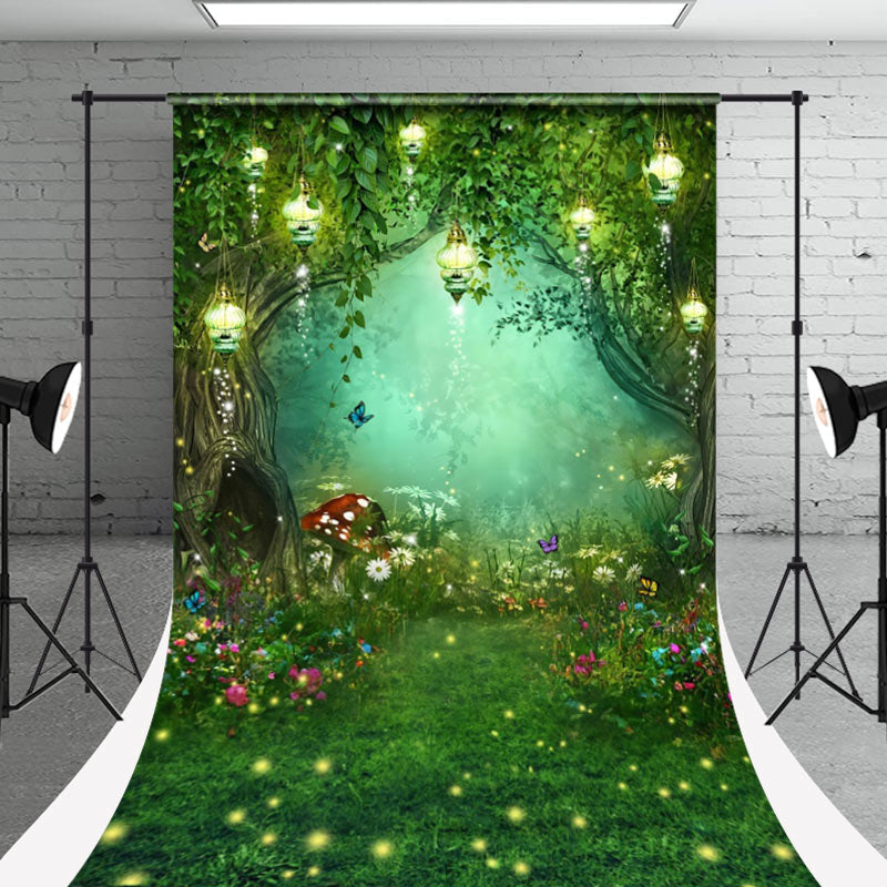 Aperturee - Floral Fireflies Fairy Tale Sweep Forest Backdrop