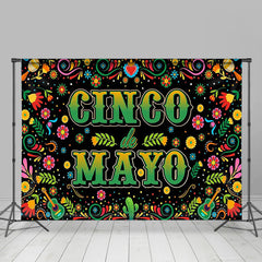 Aperturee - Floral Green Cinco Mayo Mexican Fiesta Party Backdrop