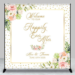 Aperturee - Floral Happily Ever After Custom Wedding Backdrop