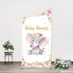 Aperturee - Floral Little Elephant Arch Baby Shower Backdrop