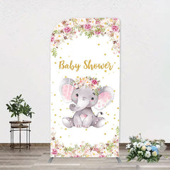 Aperturee - Floral Little Elephant Arch Baby Shower Backdrop