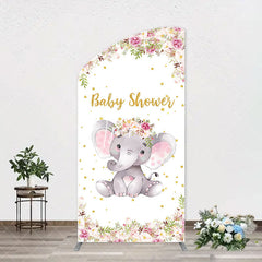 Aperturee - Floral Little Elephant Arch Baby Shower Backdrop