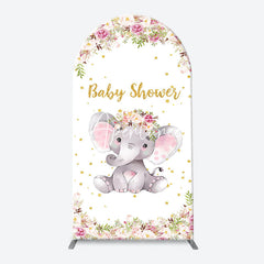 Aperturee - Floral Little Elephant Arch Baby Shower Backdrop