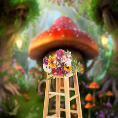 Aperturee - Floral Mushroom Enchanted Forest Spring Backdrop