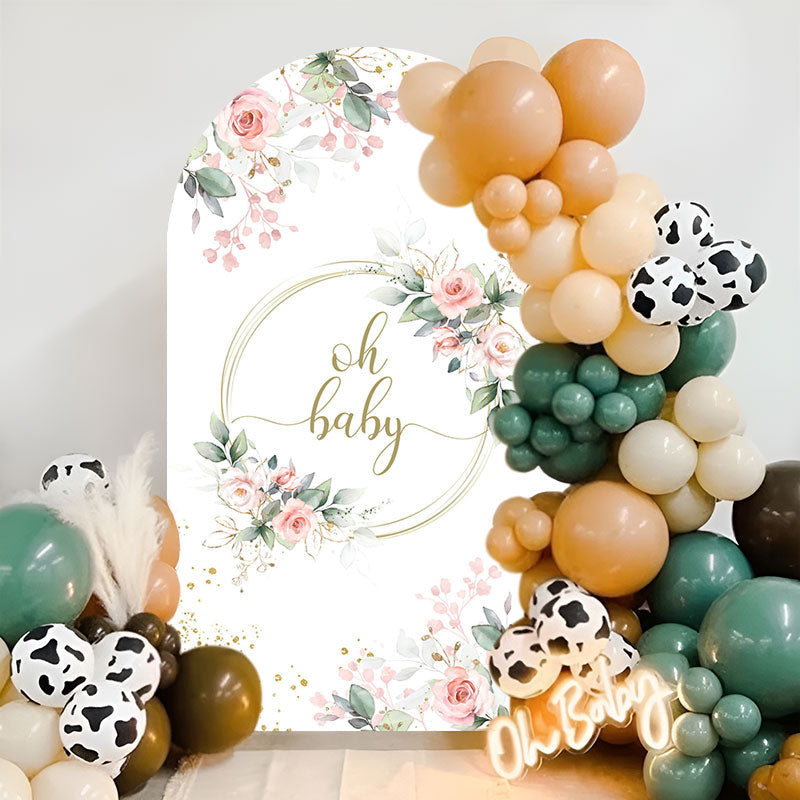 Aperturee - Floral Oh Baby Theme Baby Shower Theme Arch Backdrop