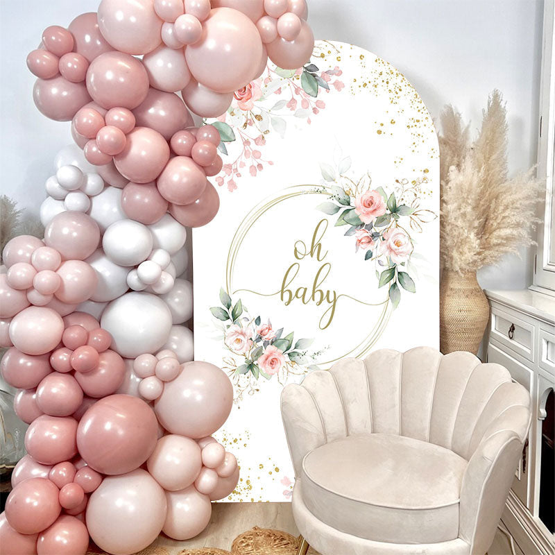 Aperturee - Floral Oh Baby Theme Baby Shower Theme Arch Backdrop