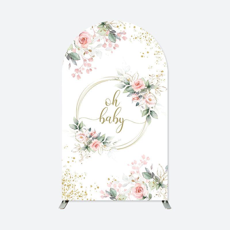 Aperturee - Floral Oh Baby Theme Baby Shower Theme Arch Backdrop