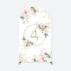 Aperturee - Floral Oh Baby Theme Baby Shower Theme Arch Backdrop