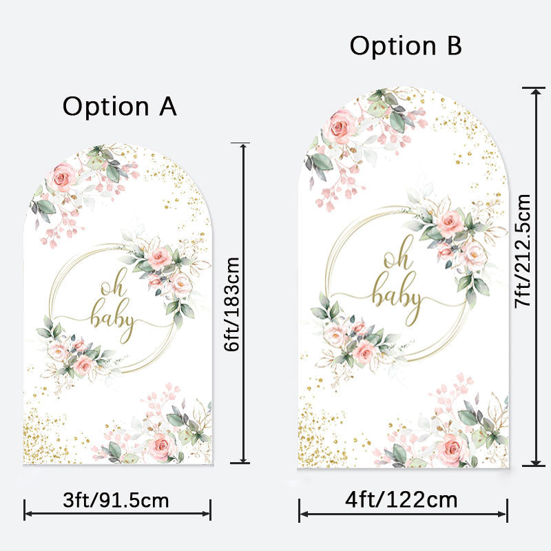 Aperturee - Floral Oh Baby Theme Baby Shower Theme Arch Backdrop