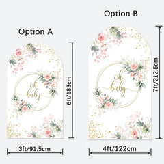 Aperturee - Floral Oh Baby Theme Baby Shower Theme Arch Backdrop