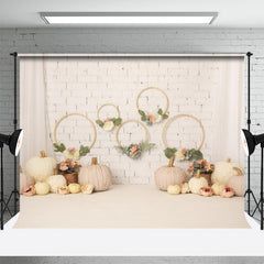 Aperturee - Floral Pumpkins Autumn Halloween Cake Smash Backdrop