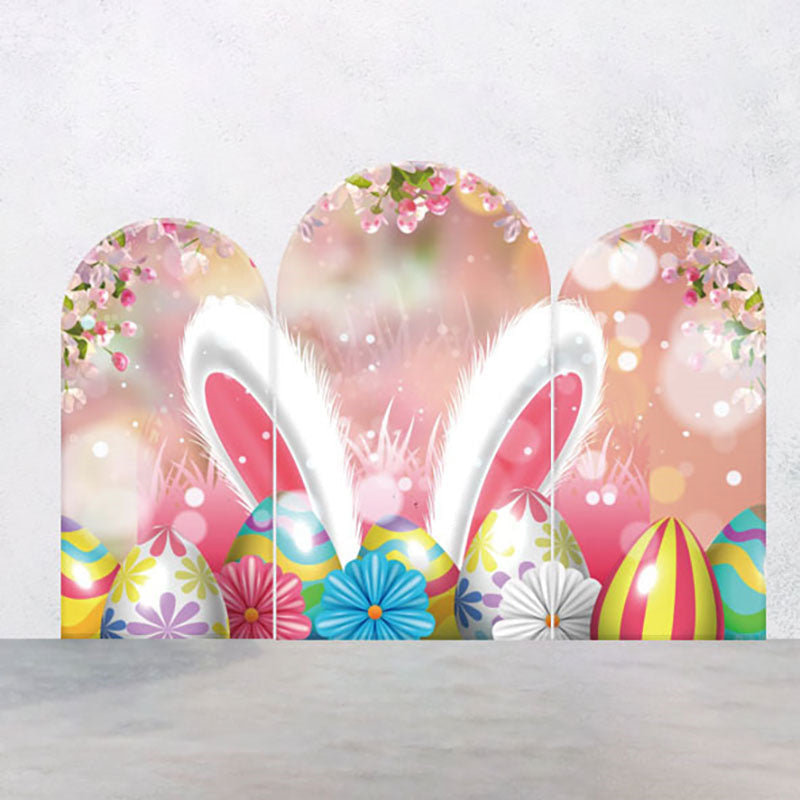 Aperturee - Floral Rabbit Ear Egg Bokeh Easter Arch Backdrop Kit