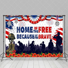 Aperturee - Floral Soldier USA Flag Independence Day Backdrop