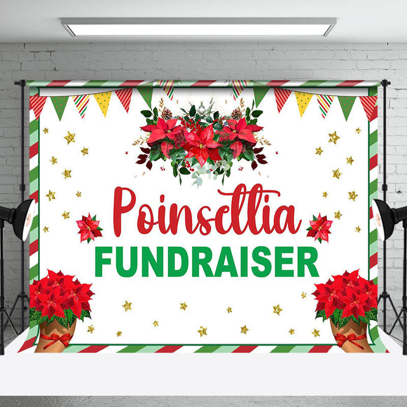 Aperturee - Floral Star Christmas Poinsettia Fundraiser Backdrop