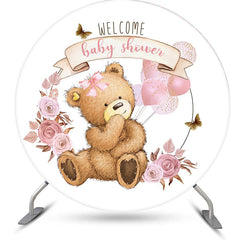 Aperturee - Floral Teddy Bear Balloons Baby Shower Backdrop Kit